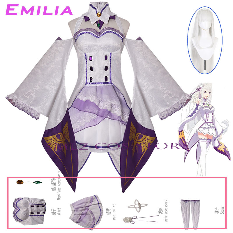 Emilia Cosplay Anime Re Zero K - огляд і ціна Anime Cosplay Ladies